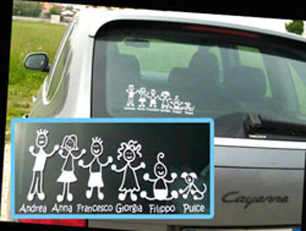 Adesivo famiglia vinile a bordo personalizzato auto family